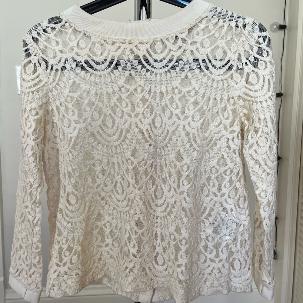 Banana Republic Lace Button Up Blouse